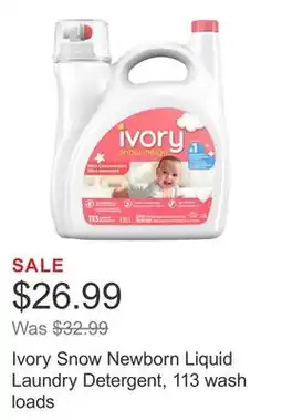 Costco Ivory Snow Newborn Liquid Laundry Detergent, 113 wash loads offer