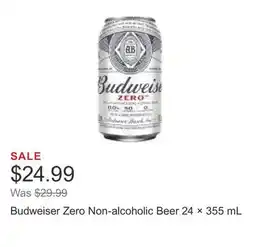 Costco Budweiser Zero Non-alcoholic Beer 24 × 355 mL offer