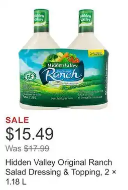 Costco Hidden Valley Original Ranch Salad Dressing & Topping, 2 × 1.18 L offer