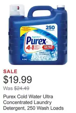Costco Purex Cold Water Ultra Concentrated Laundry Detergent, 250 Wash Loads offer