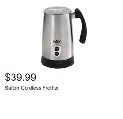 Costco Salton Cordless Frother offer