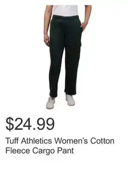 Costco Tuff Athletics Women's Cotton Fleece Cargo Pant offer