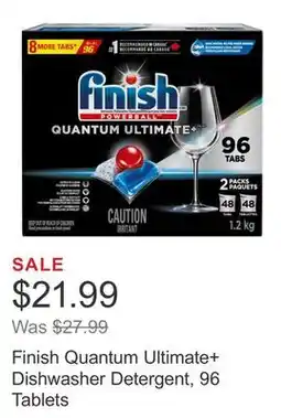 Costco Finish Quantum Ultimate+ Dishwasher Detergent, 96 Tablets offer