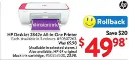 Walmart HP DeskJet 2842e All-in-One Printer offer