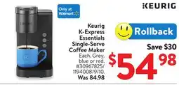 Walmart Keurig K-Express Essentials Single-Serve Coffee Maker offer