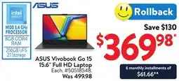 Walmart ASUS Vivobook Go 15 15.6 Full HD Laptop offer