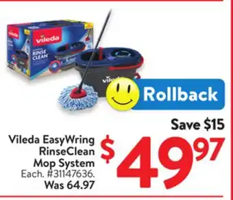 Walmart Vileda EasyWring RinseClean Mop System offer