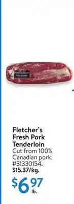 Walmart Fletcher's Fresh Pork Tenderloin offer