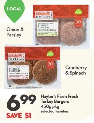 Longo's Fresh Turkey Burgers offer