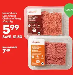 Longo's Extra Lean Ground Chicken or Turkey offer