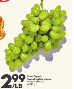 Longo's Fresh Organic Green Seedless Grapes offer