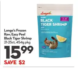 Longo's Longo's Frozen Raw, Easy Peel Black Tiger Shrimp offer