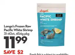 Longo's Frozen Raw Pacific White Shrimp offer