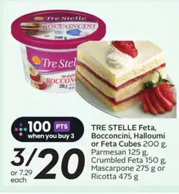 Sobeys TRE STELLE Feta, Bocconcini, Halloumi or Feta Cubes offer