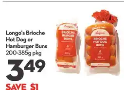 Longo's Brioche Hot Dog or Hamburger Buns offer