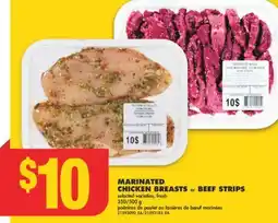 No Frills MARINATED CHICKEN BREASTS or BEEF STRIPS, 350/500 g offer