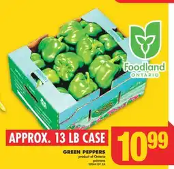 No Frills GREEN PEPPERS, APPROX. 13 LB CASE offer