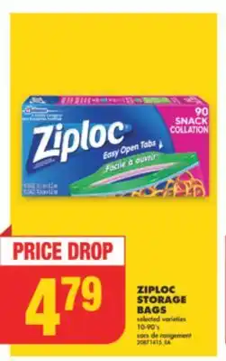 No Frills ZIPLOC STORAGE BAGS, 10-90' s offer