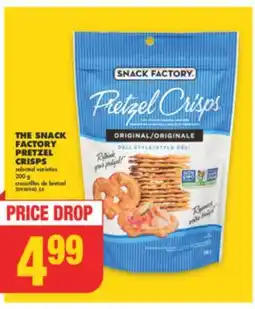 No Frills THE SNACK FACTORY PRETZEL CRISPS, 200 g offer