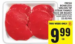 Food Basics FRESH BONELESS SIRLOIN TIP STEAK FAMILY PACK OR ROAST offer