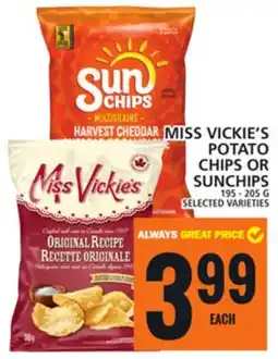 Food Basics MISS VICKIE'S POTATO CHIPS OR SUNCHIPS offer