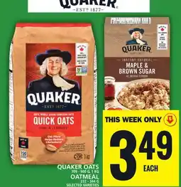 Food Basics QUAKER OATS OR OATMEAL offer