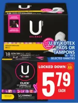 Food Basics U BY KOTEX PADS OR TAMPONS offer