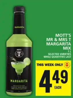 Food Basics MOTT'S MR & MRS T MARGARITA MIX offer