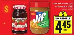 Food Basics SMUCKER'S PURE JAM OR JIF PEANUT BUTTER offer