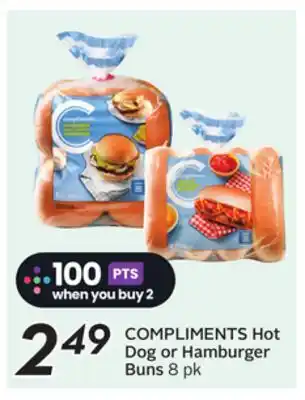 Sobeys COMPLIMENTS Hot Dog or Hamburger Buns offer