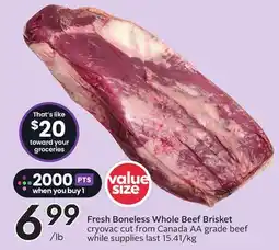 Sobeys Fresh Boneless Whole Beef Brisket offer