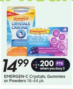 Sobeys EMERGEN-C Crystals, Gummies or Powders offer