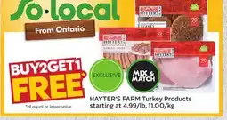 Sobeys HAYTER'S FARM Turkey Products offer