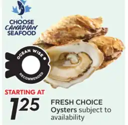 Sobeys FRESH CHOICE Oysters offer