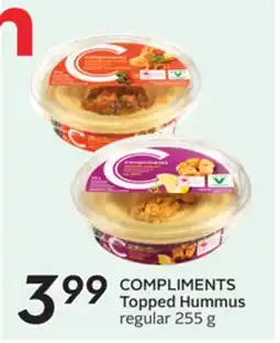 Sobeys COMPLIMENTS Topped Hummus offer