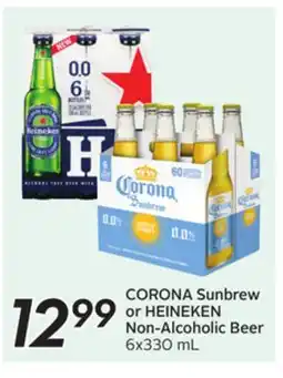 Sobeys CORONA Sunbrew or HEINEKEN Non-Alcoholic Beer offer