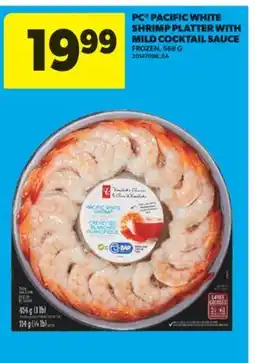 Real Canadian Superstore PC PACIFIC WHITE SHRIMP PLATTER WITH MILD COCKTAIL SAUCE offer