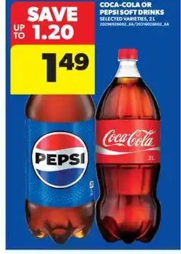 Real Canadian Superstore COCA-COLA OR PEPSI SOFT DRINKS, 2 L offer