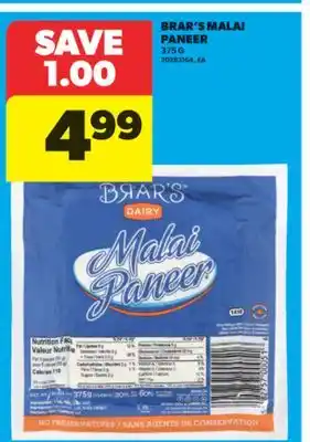 Real Canadian Superstore BRAR'S MALAI PANEER, 375 G offer