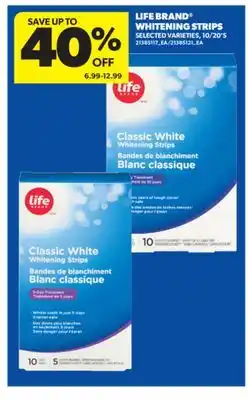 Real Canadian Superstore LIFE BRAND WHITENING STRIPS, 10/20' S offer