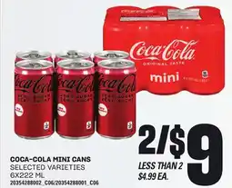Loblaws COCA-COLA MINI CANS, 6X222 ML offer