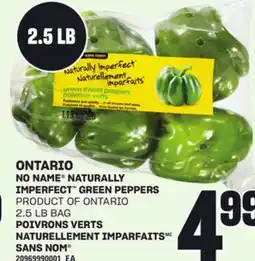 Independent Grocer ONTARIO NO NAME NATURALLY IMPERFECT GREEN PEPPERS, 2.5 LB BAG offer