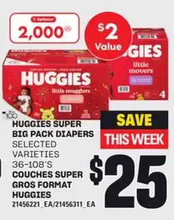 Independent Grocer HUGGIES SUPER BIG PACK DIAPERS, 36-108'S offer