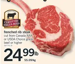 Fortinos frenched rib steak offer
