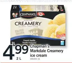 Fortinos Chapman's Markdale Creamery ice cream, 2 L offer