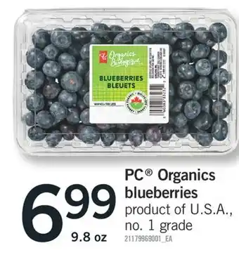 Fortinos PC Organics blueberries offer