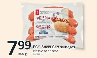 Fortinos PC Street Cart sausages 500 g offer