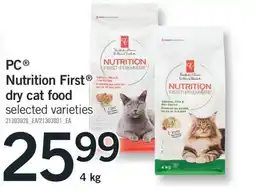 Fortinos PC Nutrition First Nutrition First dry cat food offer