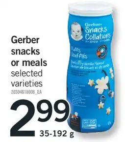 Fortinos Gerber snacks or meals offer