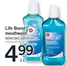Fortinos Life Brand mouthwash, 1 l offer